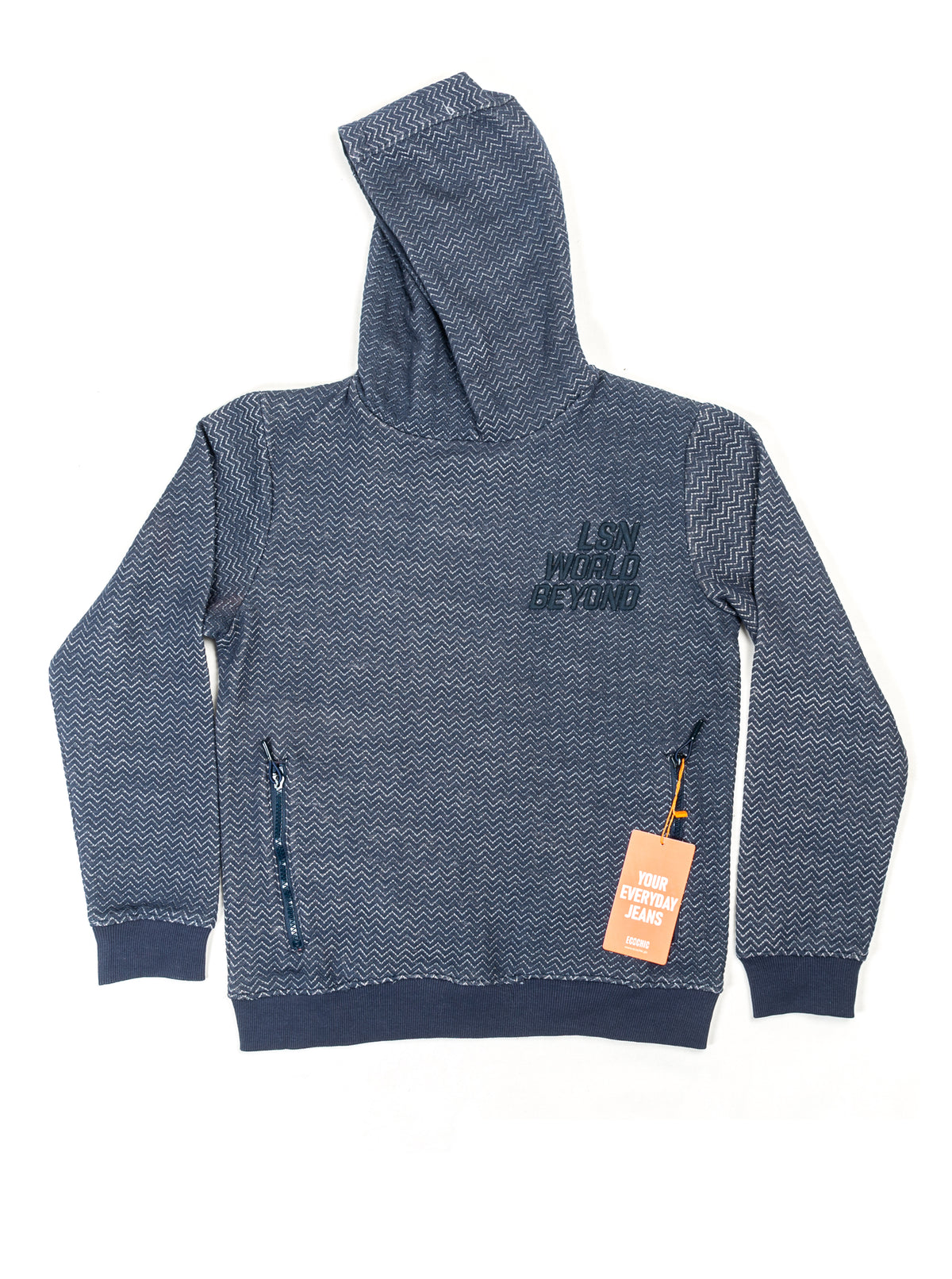 Kids' Blue Zigzag Pattern Hoodie