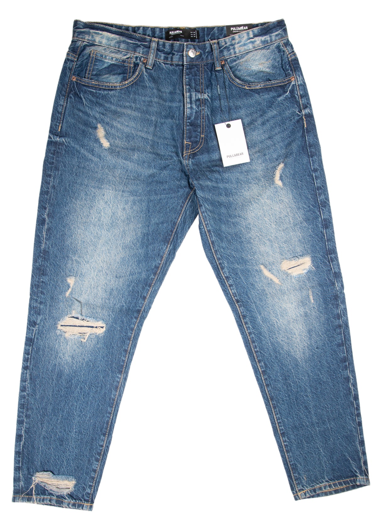 Men’s Standard Fit Distressed Denim Jeans – Pull&Bear