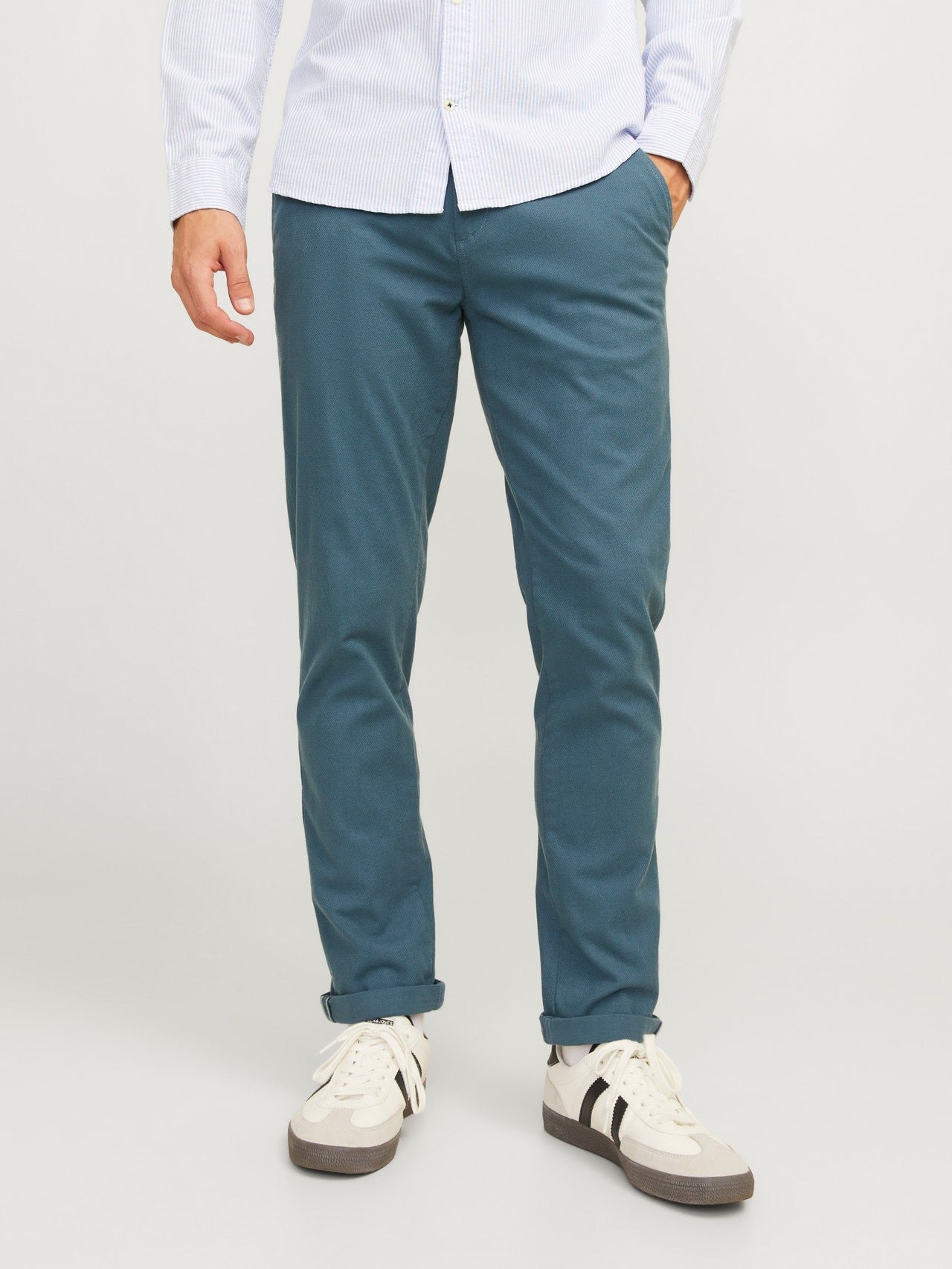 Men's Slim Fit Chinos in Blue - Jack & Jones| Authentic & Durable