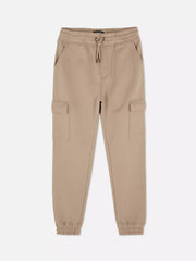 Men's Beige Cuffed Cargo Joggers - PMrk