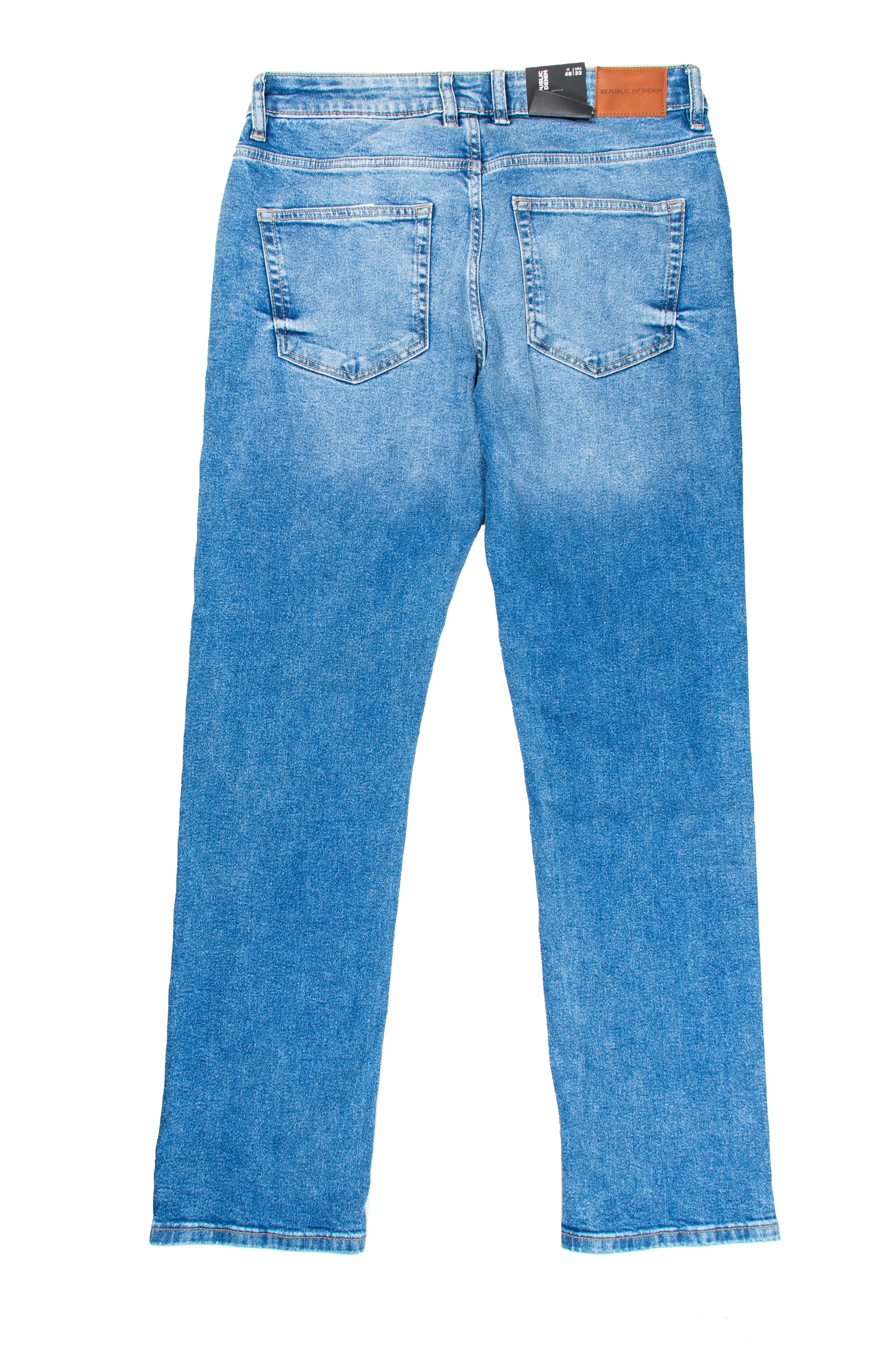 Men's Straight Leg Jeans in Blue- OVS