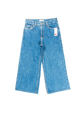 Girls Dark Blue Wide Leg Jeans - Mango