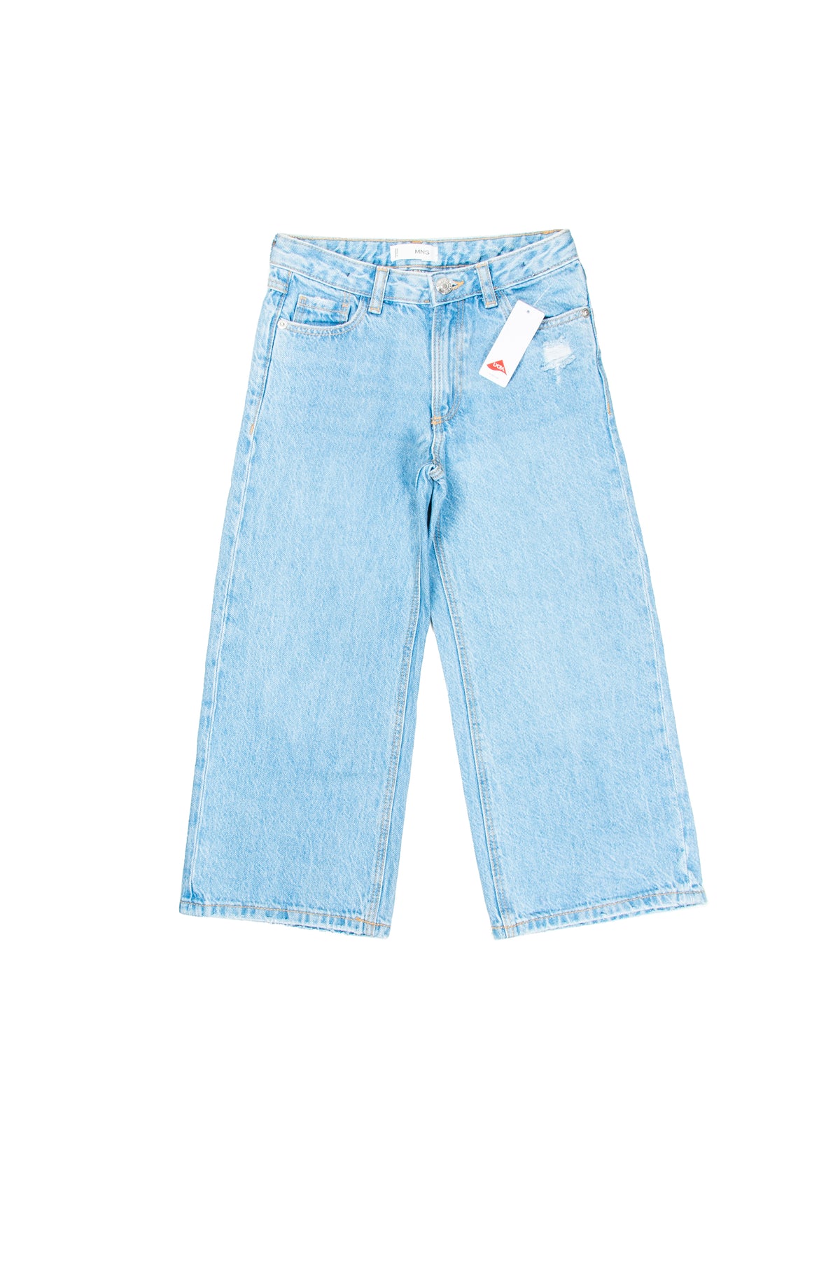 Girls Light Blue Wide Leg Jeans - Mango