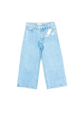 Girls Light Blue Wide Leg Jeans - Mango