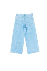 Girls Light Blue Wide Leg Jeans - Mango