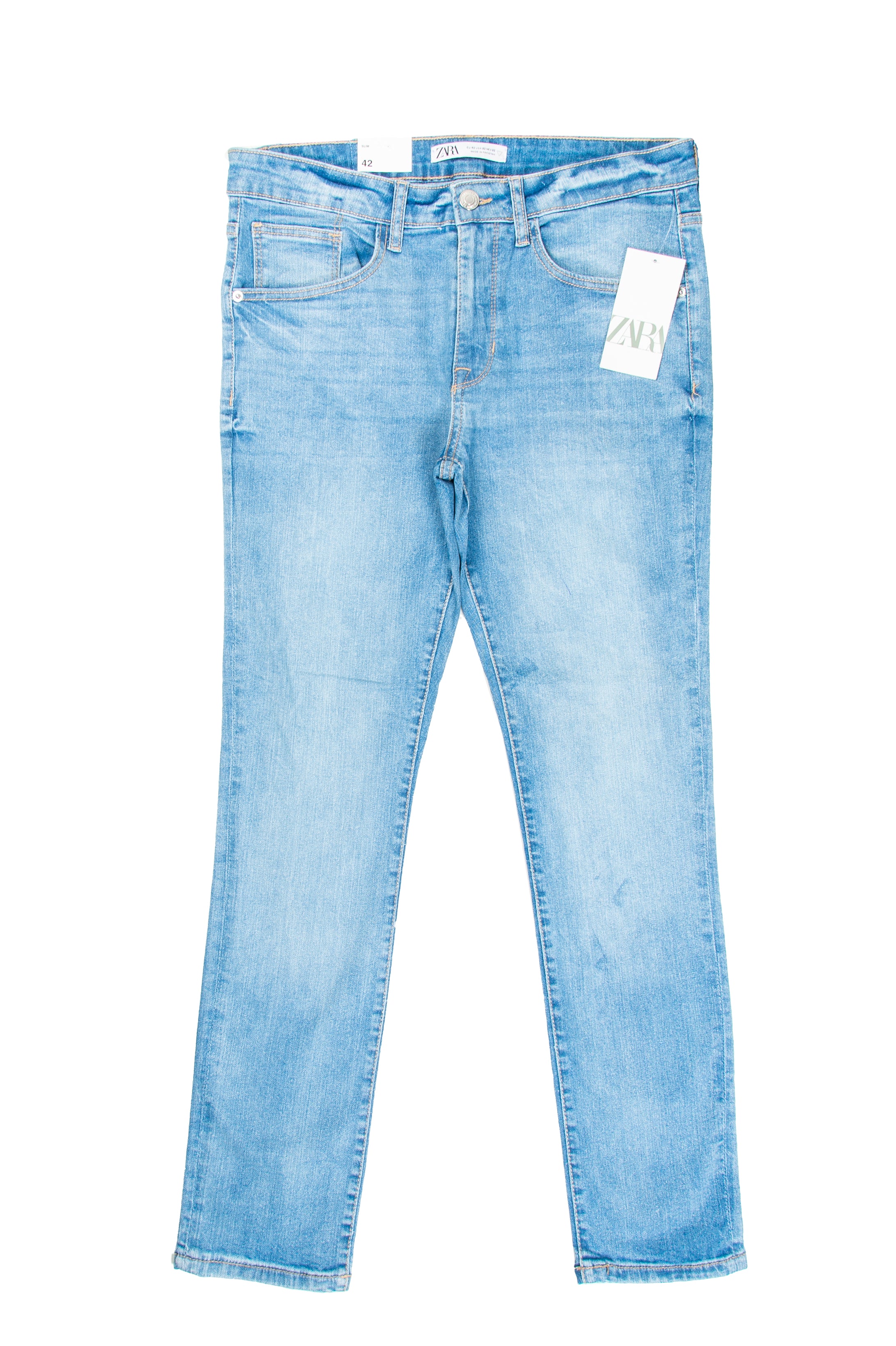 Men's Slim Fit Jeans in Light Blue - Zara