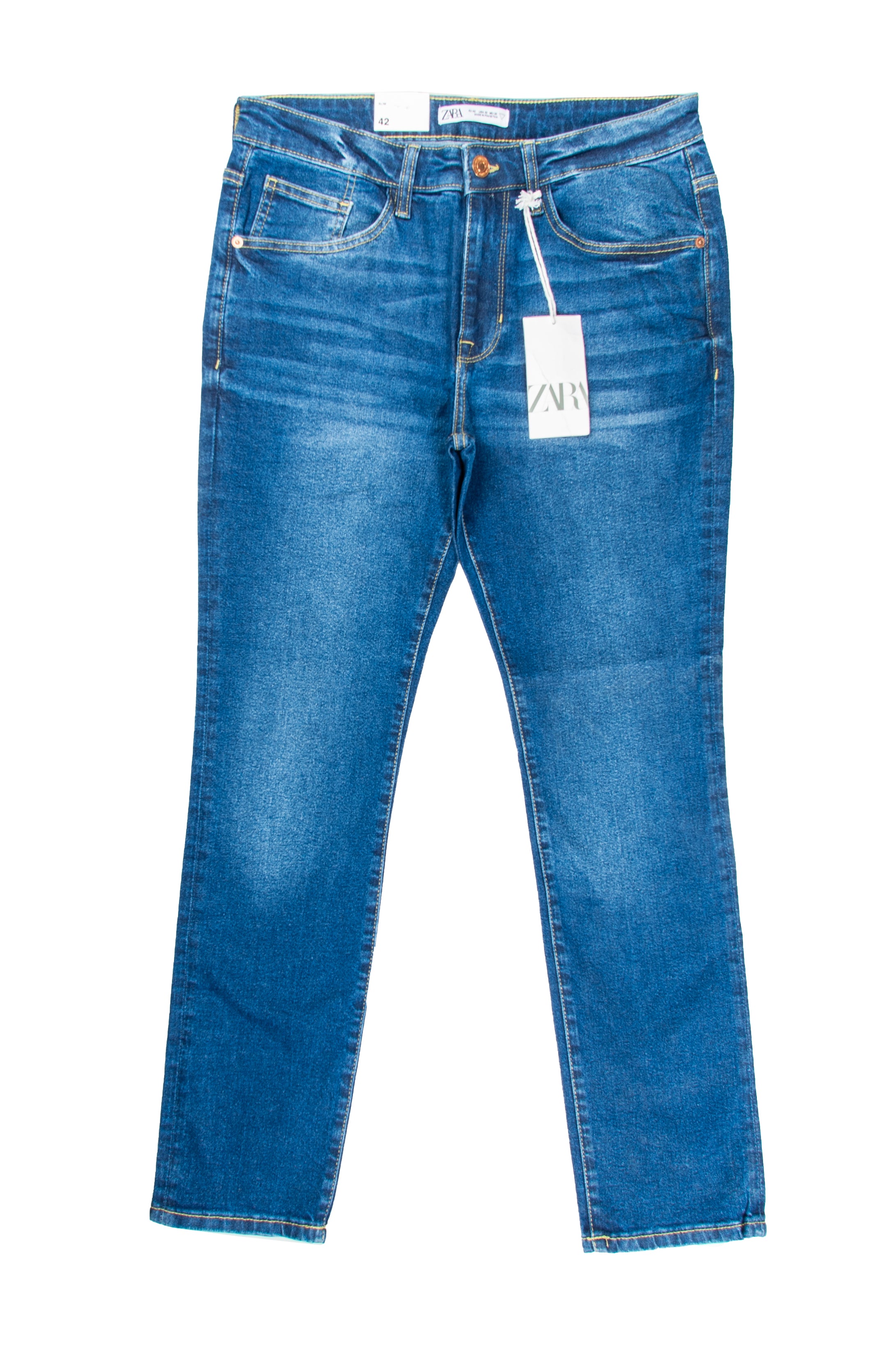 Men's Slim Fit Jeans in Dark Blue - Zara