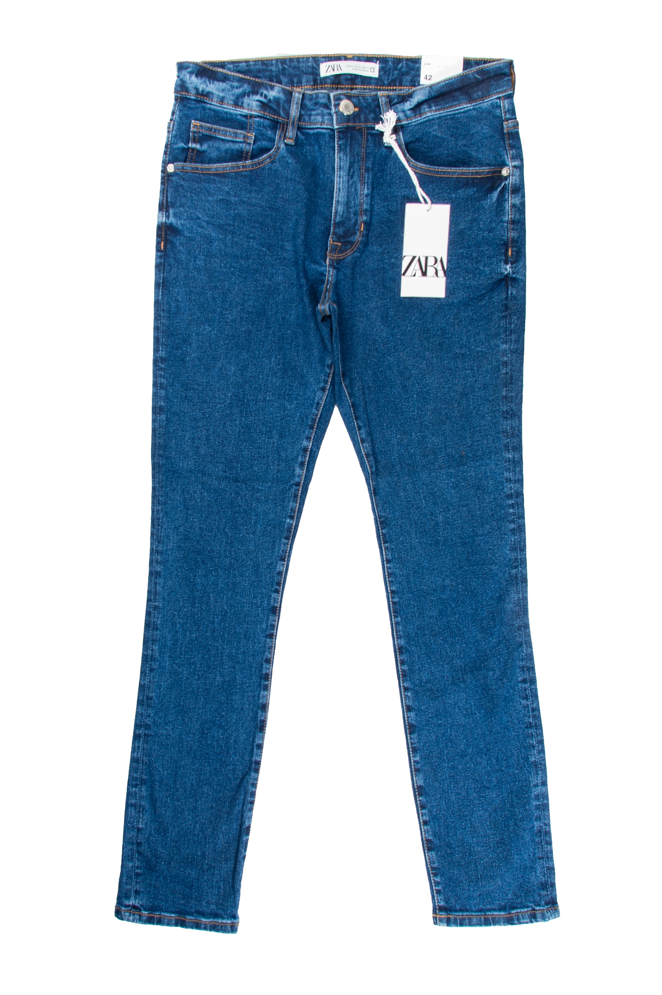 Men's Slim Fit Jeans in Dark Blue - Zara
