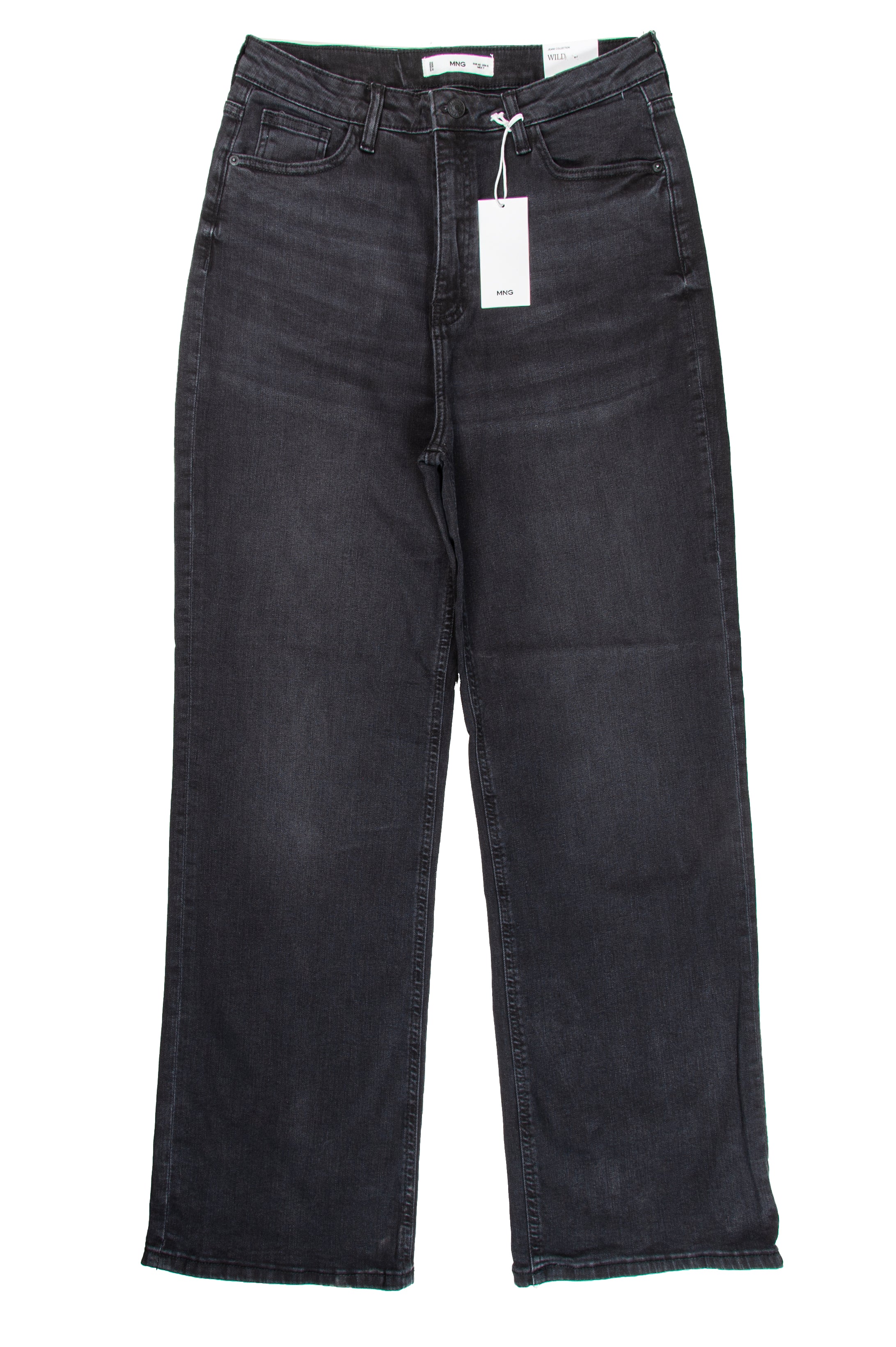 High-Waisted Cropped Denim Culottes - Mango