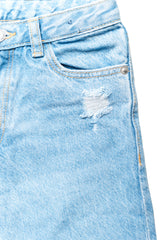 Girls Light Blue Wide Leg Jeans - Mango