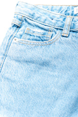 Girls Light Blue Wide Leg Jeans - Mango