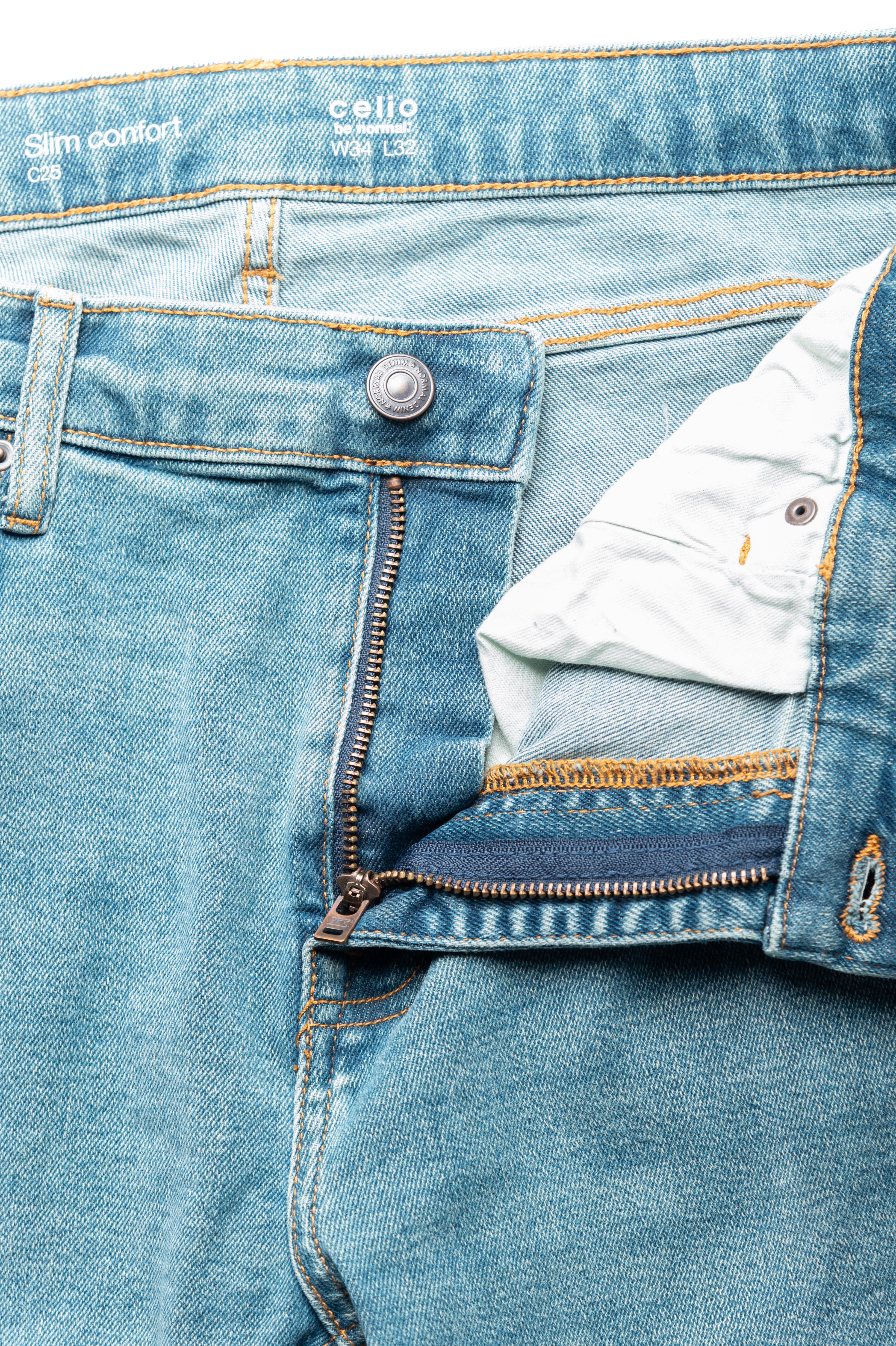 Men's Skinny Fit Jeans in Mint Green - Celio