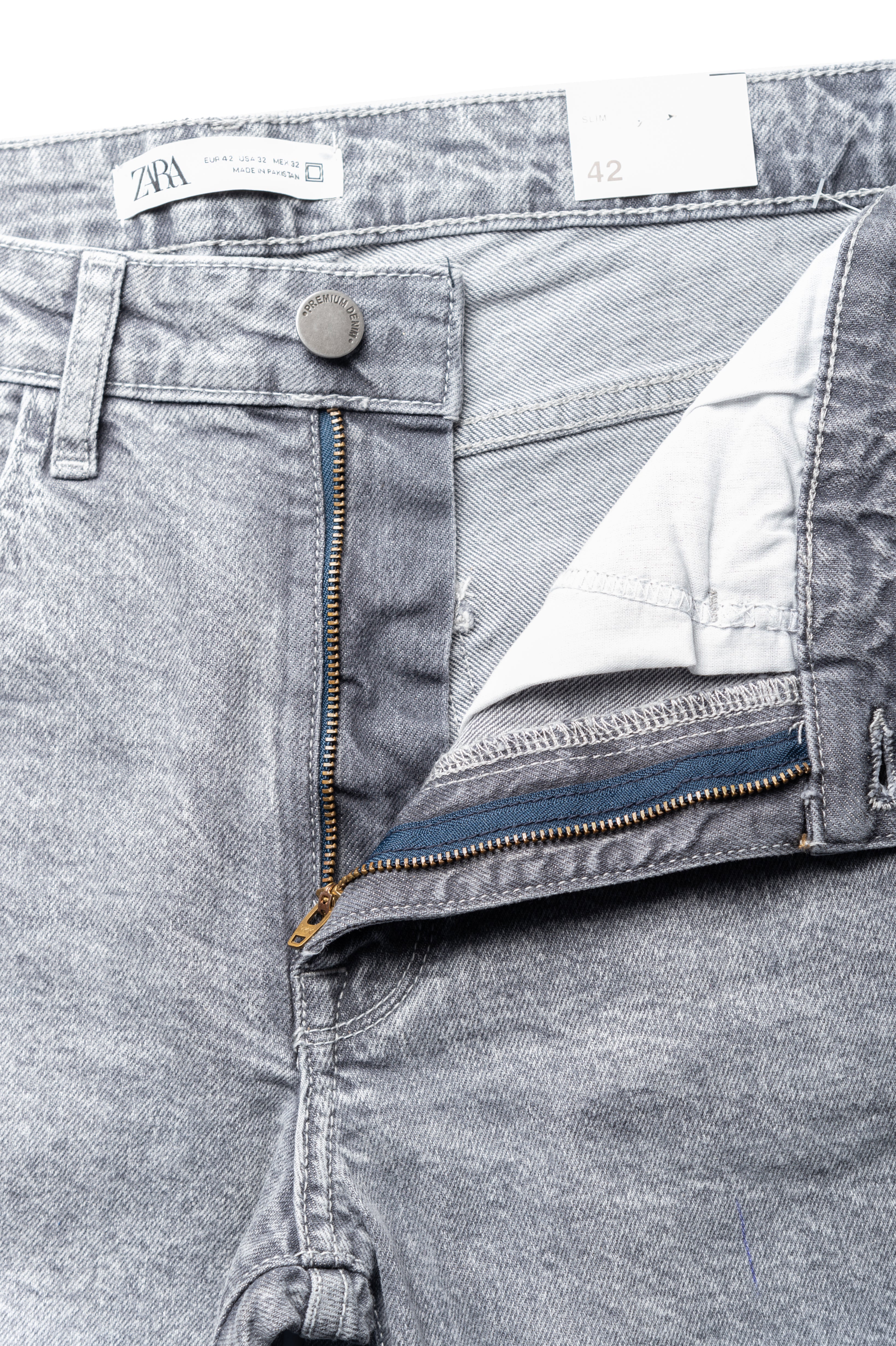 Men's Slim Fit Jeans in Light Grey - Zara