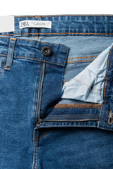 Men's Slim Fit Jeans in Mid Blue - Zara