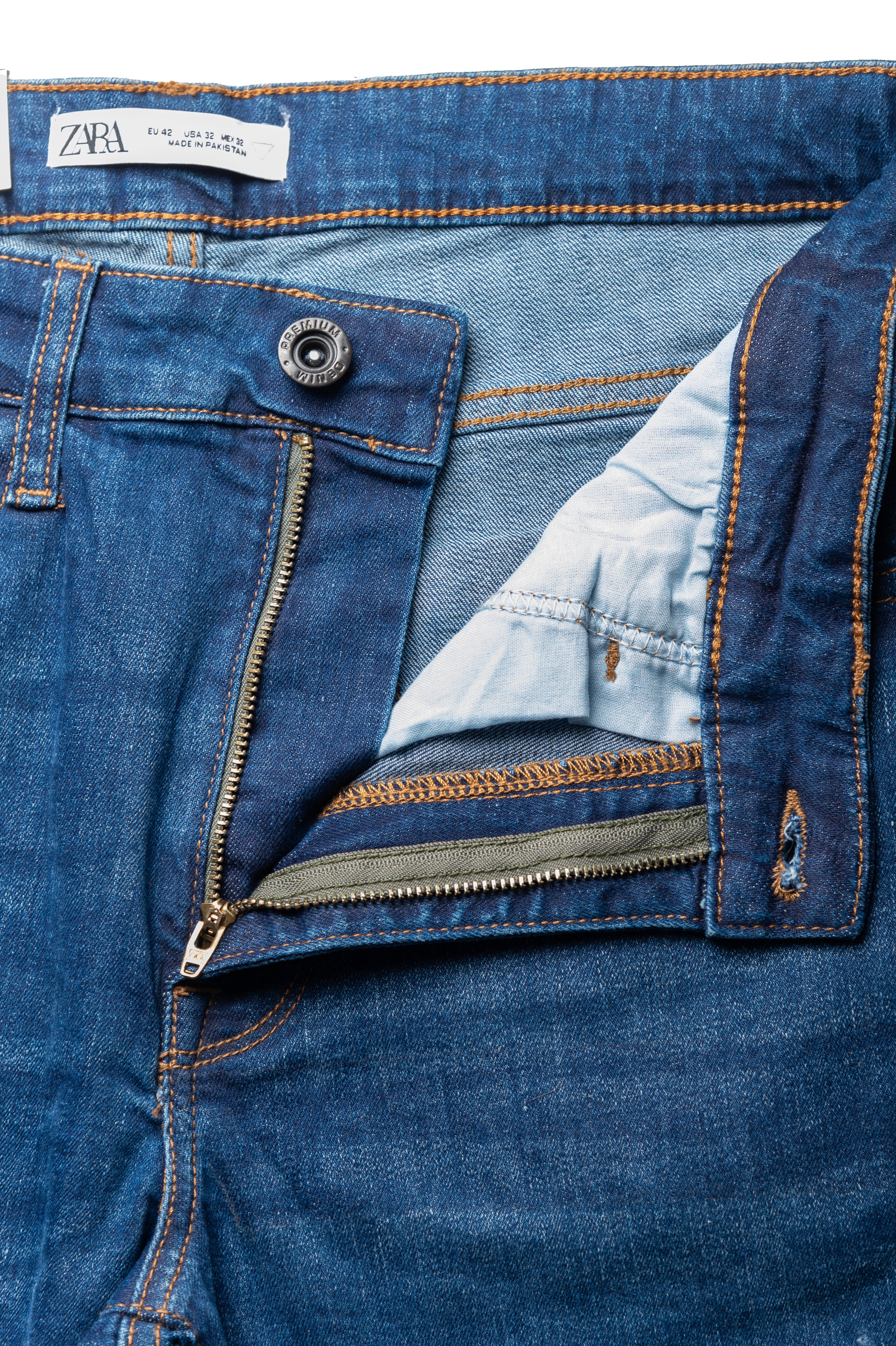 Men's Slim Fit Jeans in Dark Blue - Zara