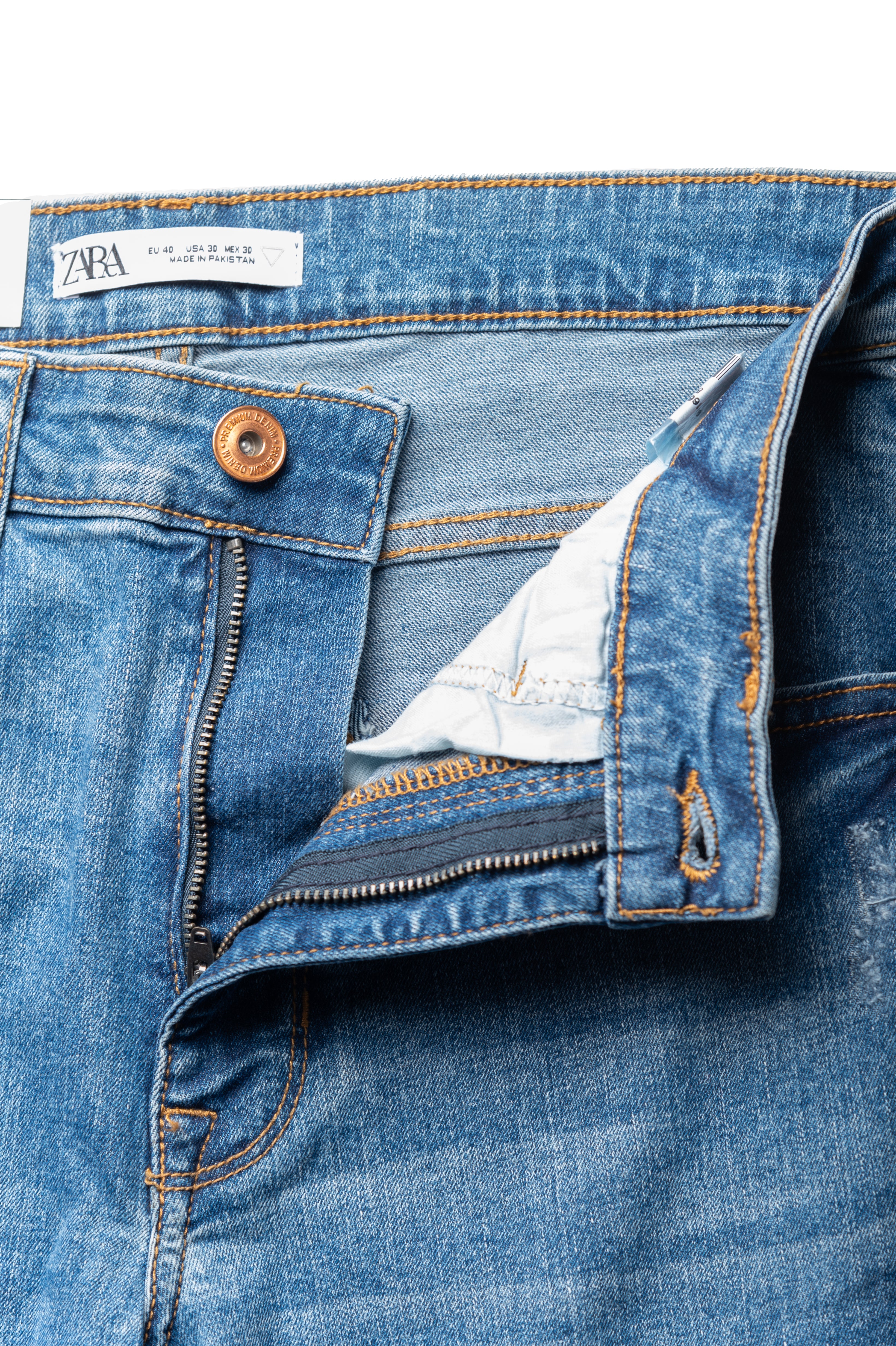 Men's Slim Fit Jeans in Mid Blue - Zara