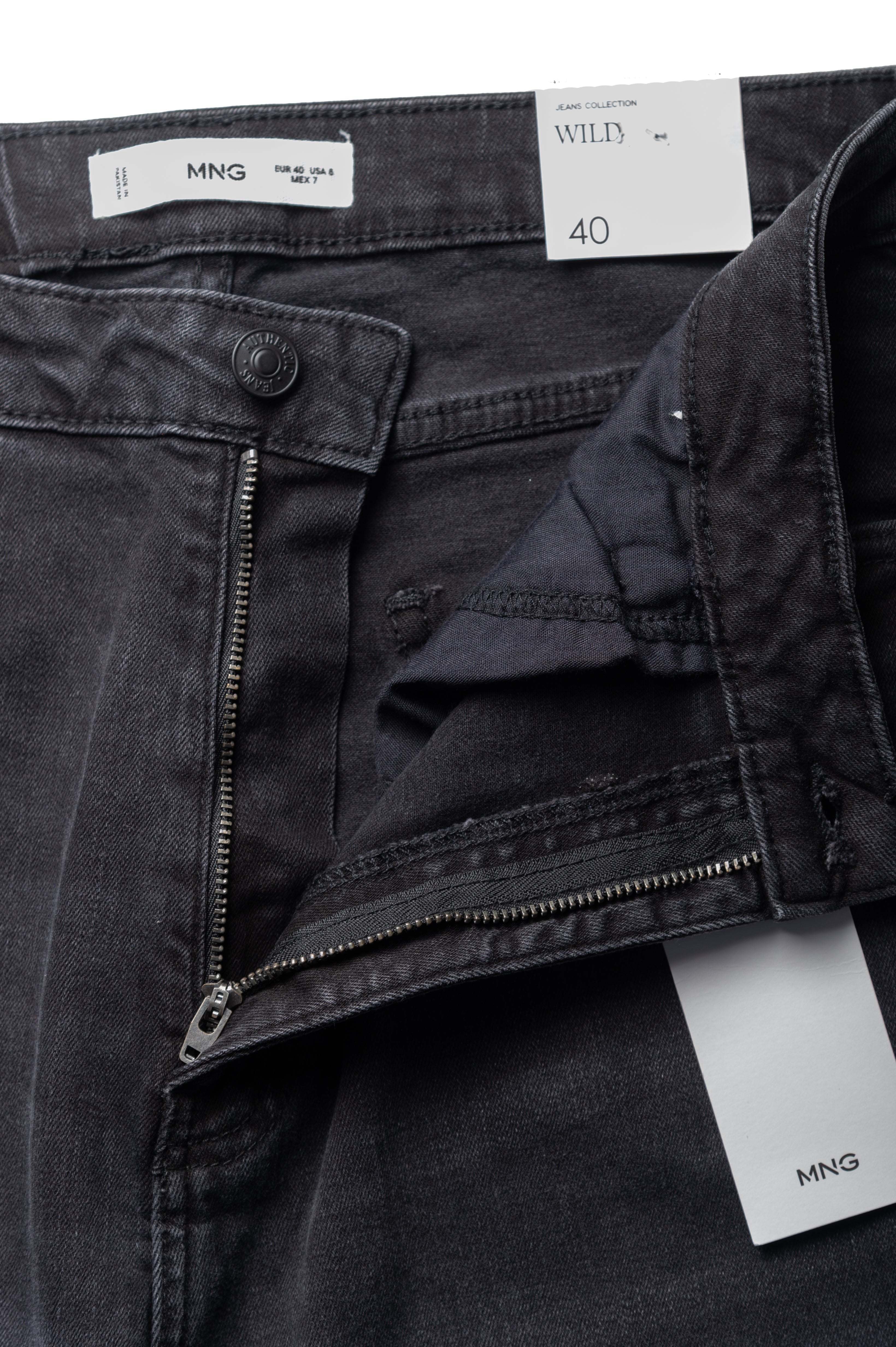 High-Waisted Cropped Denim Culottes - Mango