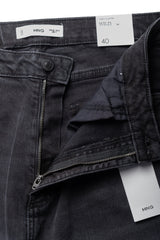 High-Waisted Cropped Denim Culottes - Mango