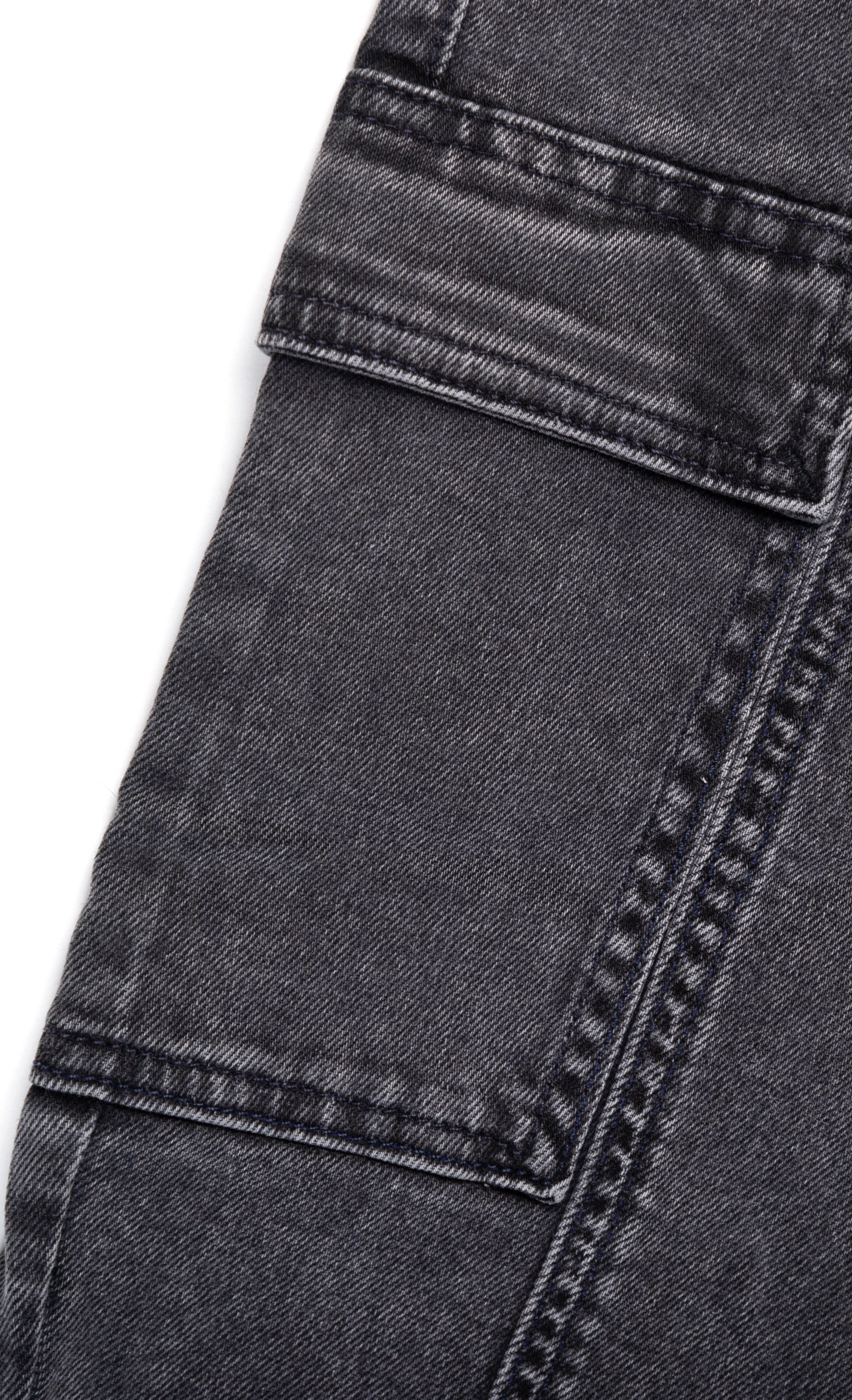 Kids Unisex Black Cargo Girlfriend Jeans