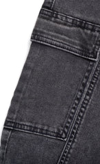 Kids Unisex Black Cargo Girlfriend Jeans