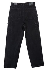 Men's Black Baggy Cargo Jeans - P&B