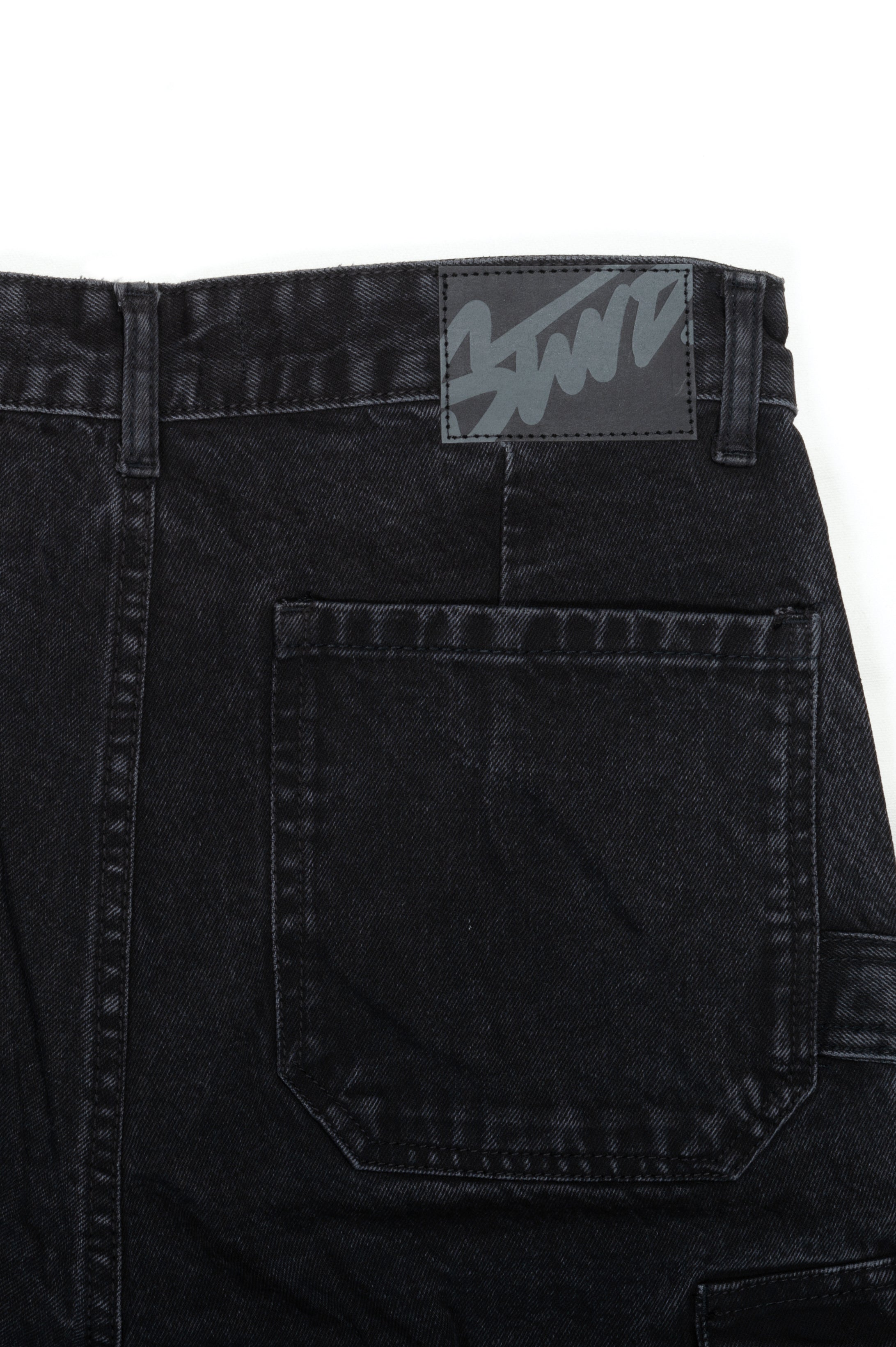 Men's Black Baggy Cargo Jeans - P&B