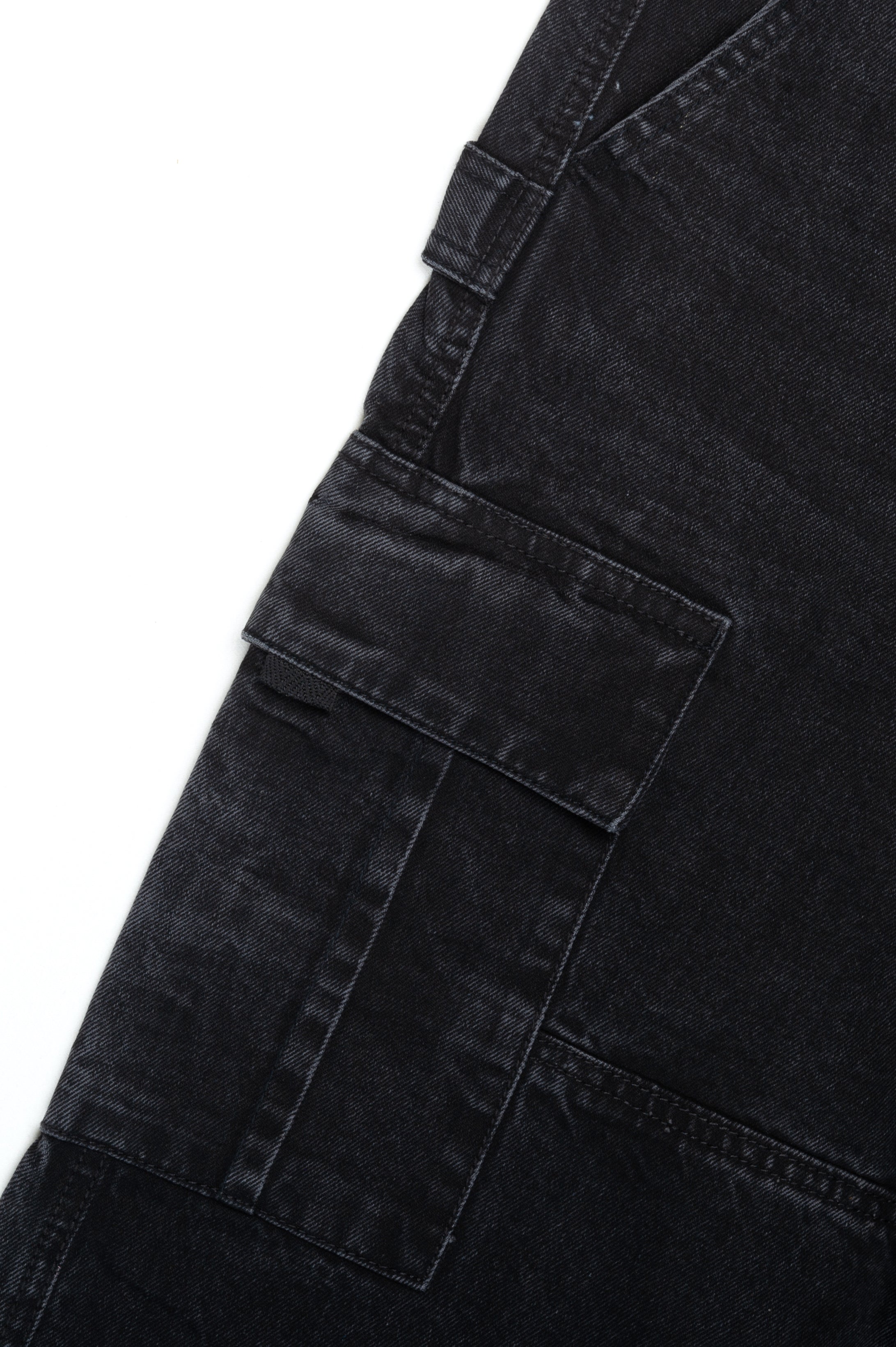 Men's Black Baggy Cargo Jeans - P&B