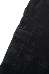 Men's Black Baggy Cargo Jeans - P&B