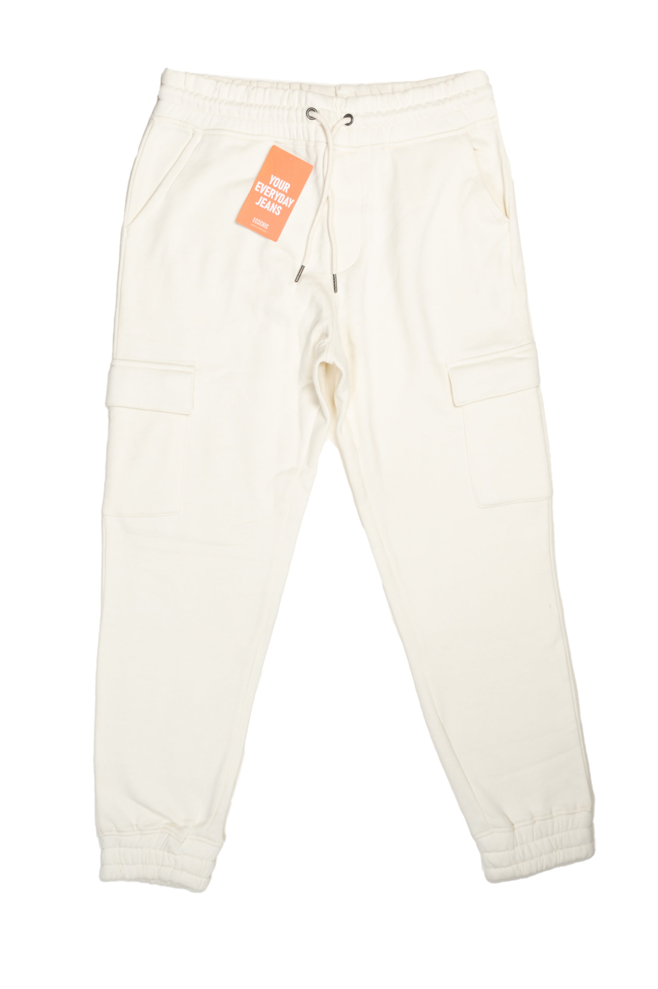 Men's Off White Cuffed Cargo Joggers - PMrk
