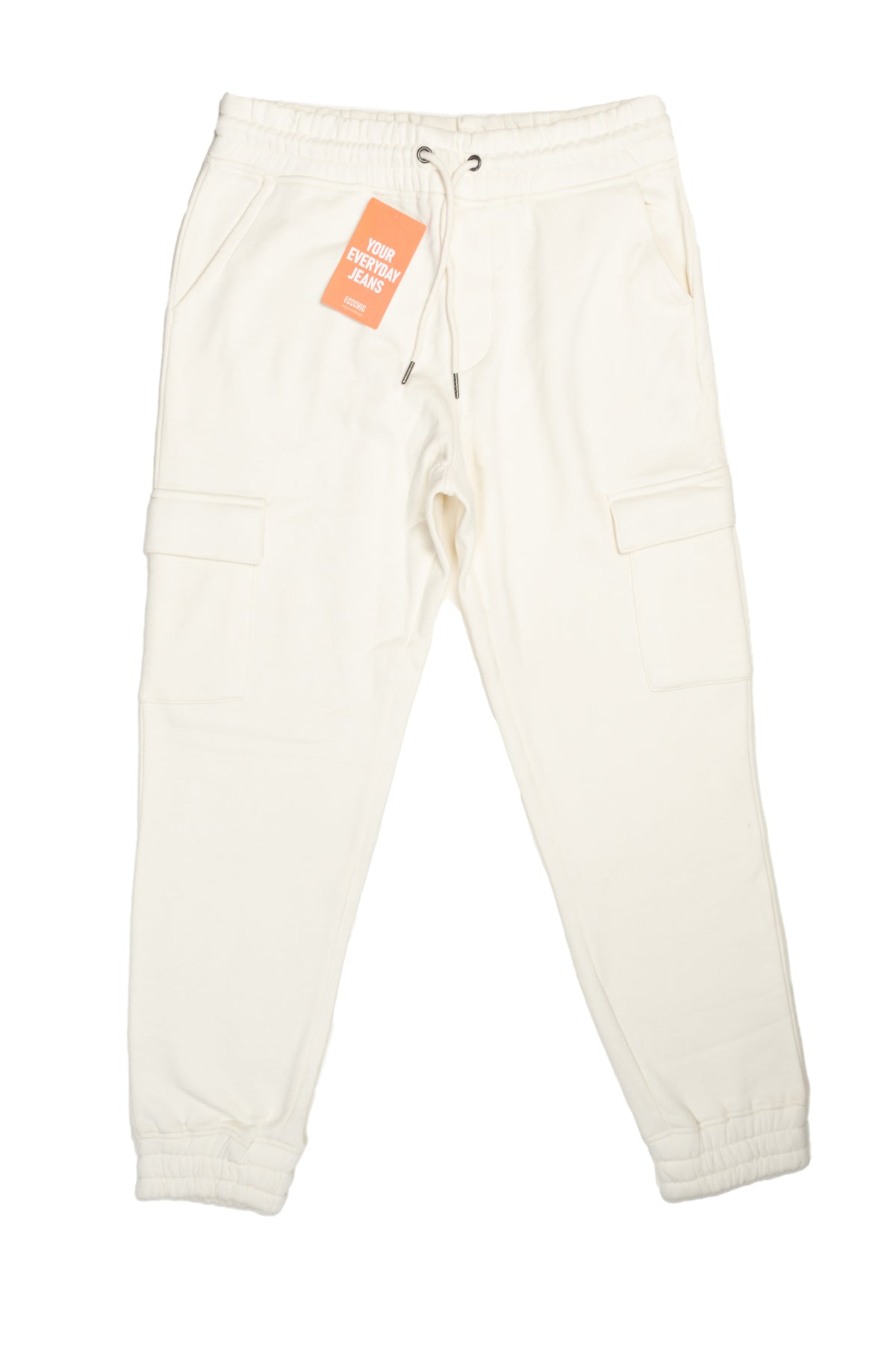 Men's Off White Cuffed Cargo Joggers - PMrk