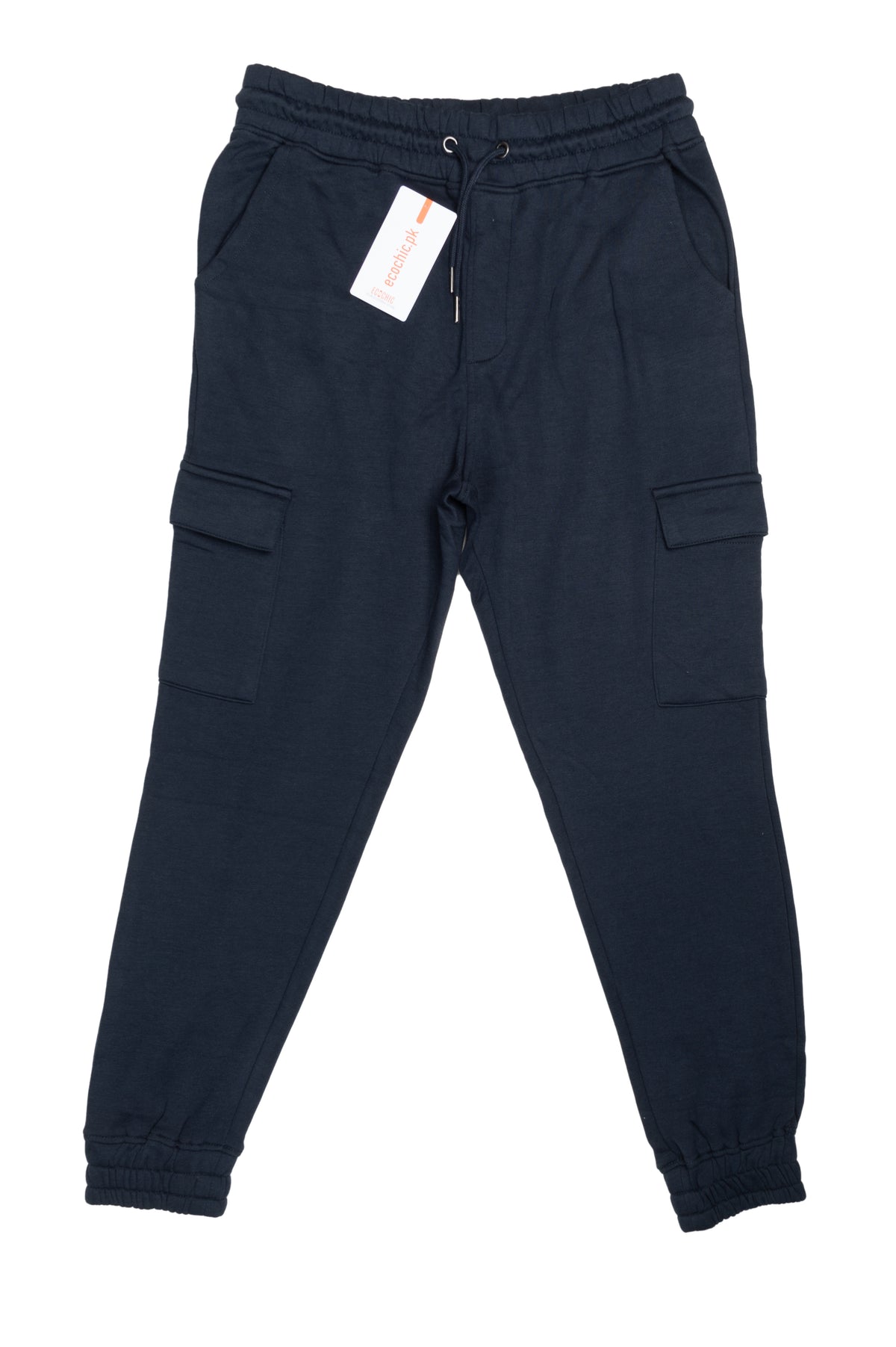 Men's Navy Blue Cuffed Cargo Joggers - PMrk