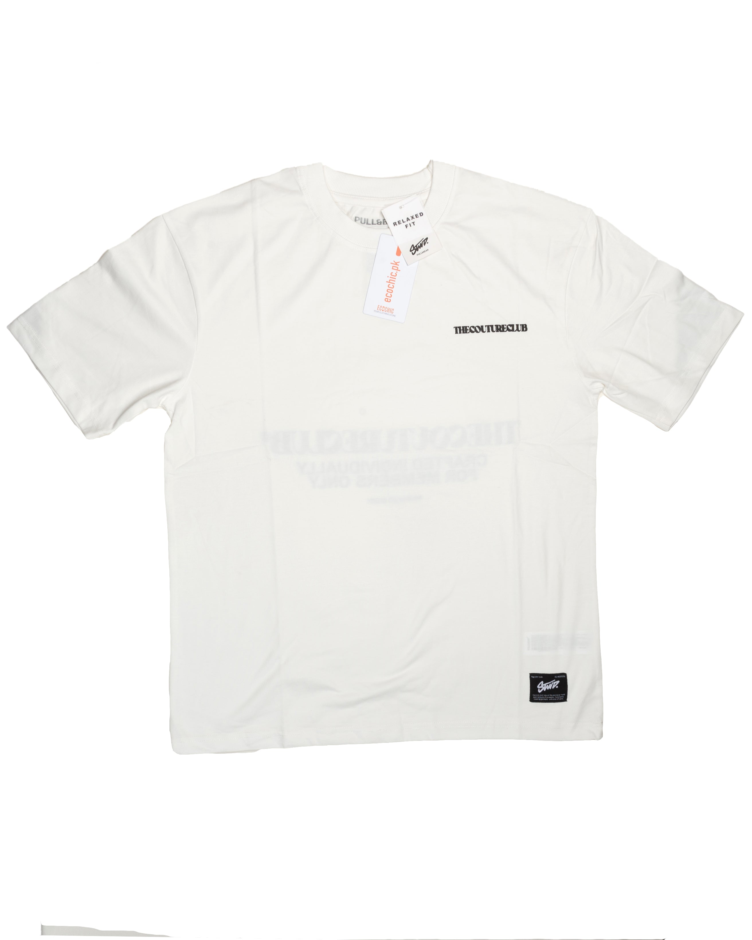 Men's White Drop Shoulder Oversized T-Shirt - P&B
