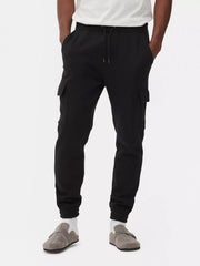 Men's Black Cuffed Cargo Joggers - PMrk