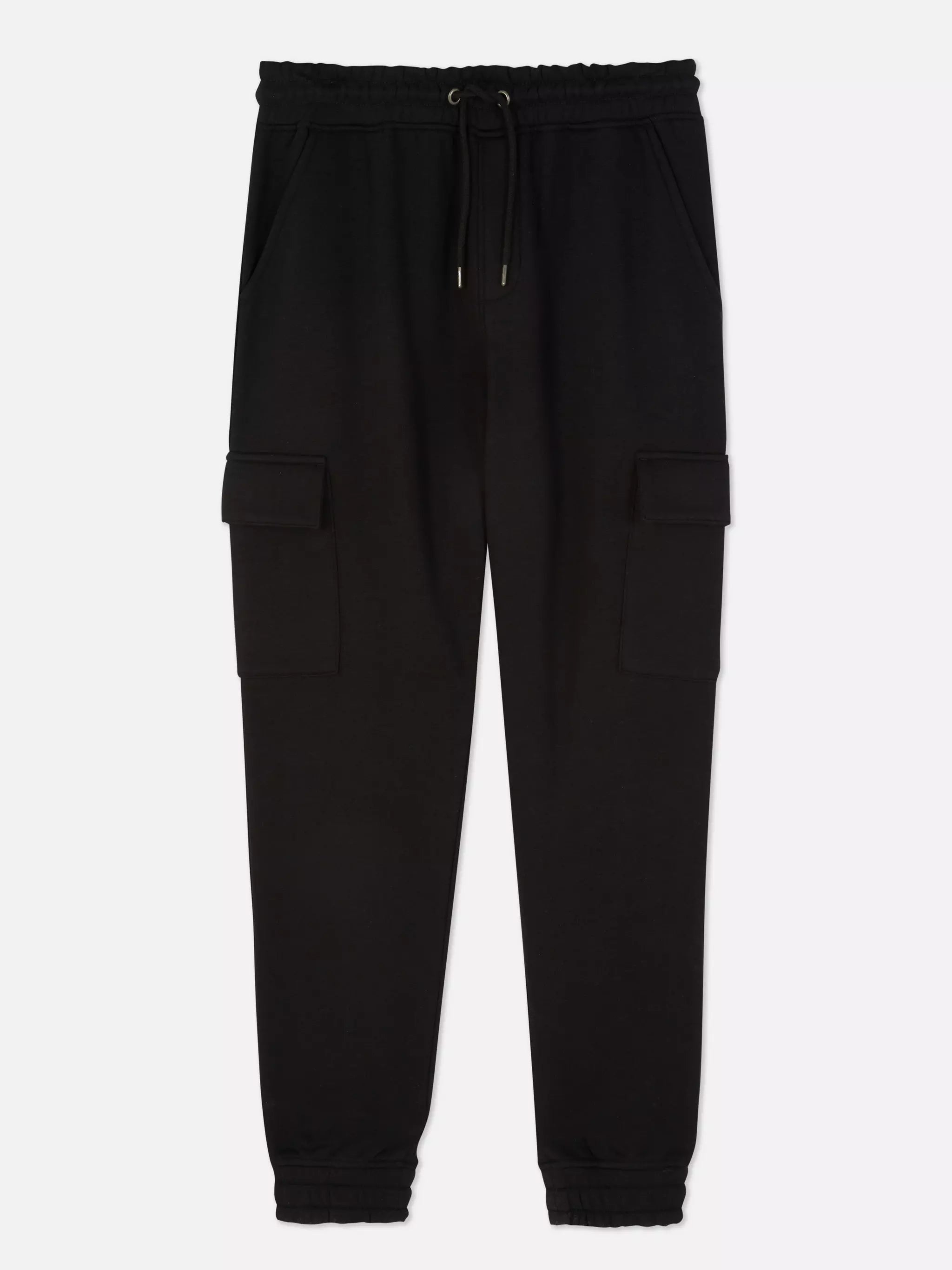 Men's Black Cuffed Cargo Joggers - PMrk